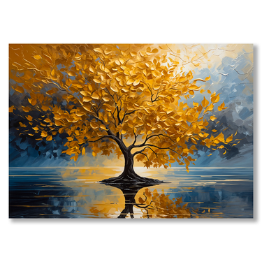 Nel Cuore del Lago – Quadro su tela astratto fiori moderno orizzontale