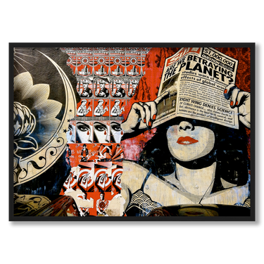 Occhi di carta – Quadro su tela street art moderno orizzontale