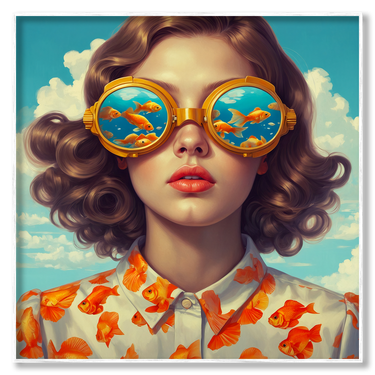 Oltre il Riflesso – Quadro su tela donna quadrato