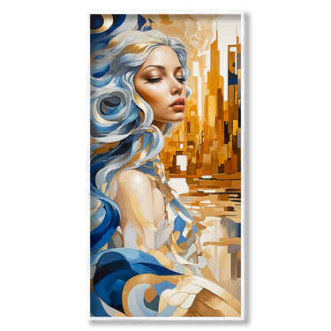Oltre il tempo – Quadro su tela astratto donna moderno verticale