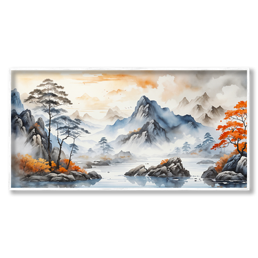 Oltre la Nebbia – Quadro su tela astratto paesaggio moderno orizzontale