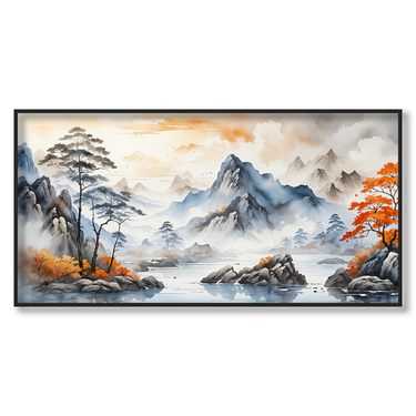 Oltre la Nebbia – Quadro su tela astratto paesaggio moderno orizzontale
