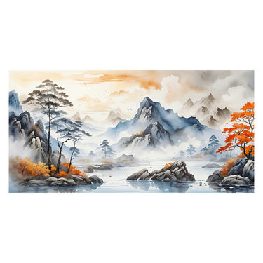 Oltre la Nebbia – Quadro su tela astratto paesaggio moderno orizzontale