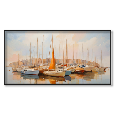 Ormeggi e Brezza – Quadro su tela astratto paesaggio moderno orizzontale