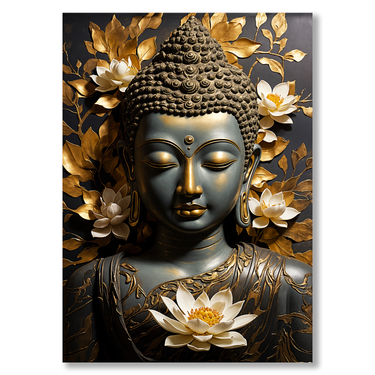 Oro zen – Quadro su tela pittorico verticale