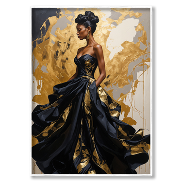 Oro e Notte – Quadro su tela donna verticale
