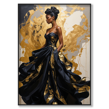Oro e Notte – Quadro su tela donna verticale