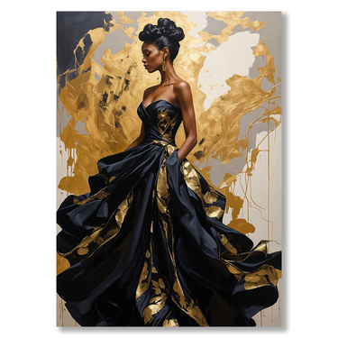 Oro e Notte – Quadro su tela donna verticale