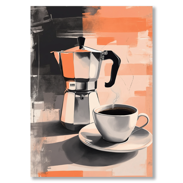 Profumo d'espresso – Quadro su tela pop art moderno verticale