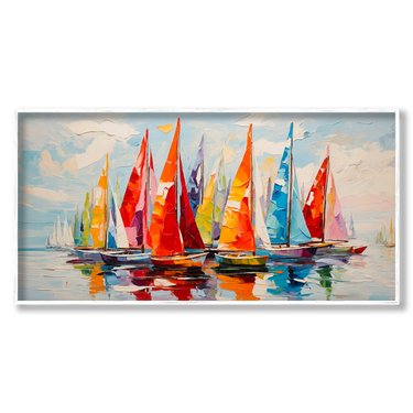 Regata Arcobaleno – Quadro su tela astratto moderno orizzontale