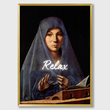 Neon Relax – Quadro su tela pop art geometrico moderno verticale