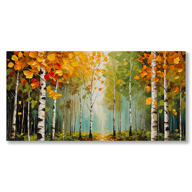 Respiro della Foresta – Quadro su tela astratto fiori moderno orizzontale