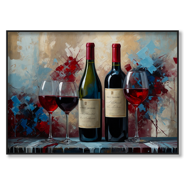 Rosso Incontro – Quadro su tela astratto pop art moderno orizzontale