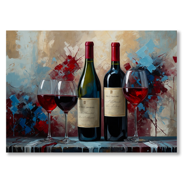 Rosso Incontro – Quadro su tela astratto pop art moderno orizzontale