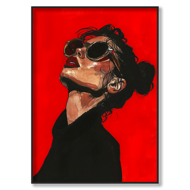 Rosso d'Ambra – Quadro su tela pop art donna moderno verticale