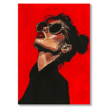 Rosso d'Ambra – Quadro su tela pop art donna moderno verticale