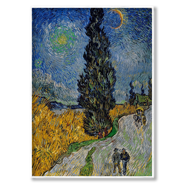 Sentiero di notte in Provenza, Van Gogh – Quadro su tela riproduzione d'arte verticale