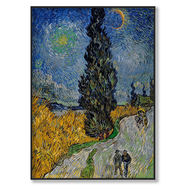 Sentiero di notte in Provenza, Van Gogh – Quadro su tela riproduzione d'arte verticale