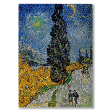 Sentiero di notte in Provenza, Van Gogh – Quadro su tela riproduzione d'arte verticale