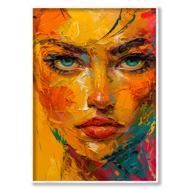 Sguardo Incendiario – Quadro su tela pop art donna moderno verticale