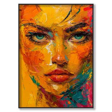 Sguardo Incendiario – Quadro su tela pop art donna moderno verticale