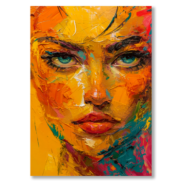 Sguardo Incendiario – Quadro su tela pop art donna moderno verticale