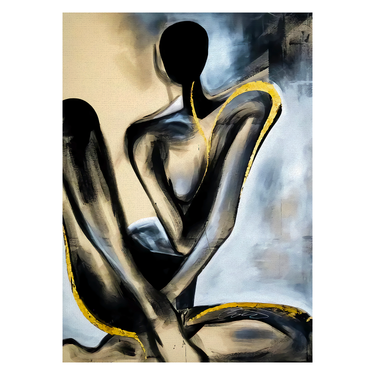 Silhouette di Donna – Quadro su tela astratto pop art moderno verticale