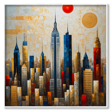 Sinfonia urbana – Quadro su tela astratto paesaggio moderno quadrato