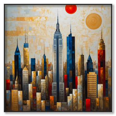 Sinfonia urbana – Quadro su tela astratto paesaggio moderno quadrato
