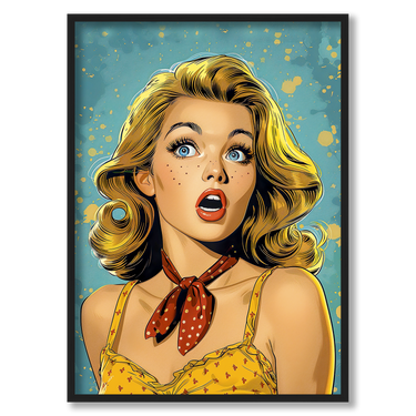 Stupore in Pop Art – Quadro su tela pop art donna moderno verticale