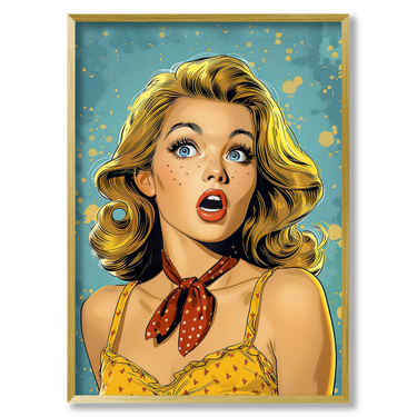 Stupore in Pop Art – Quadro su tela pop art donna moderno verticale