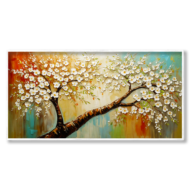 Sussurri di Magnolia – Quadro su tela astratto fiori moderno orizzontale