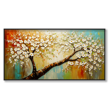 Sussurri di Magnolia – Quadro su tela astratto fiori moderno orizzontale