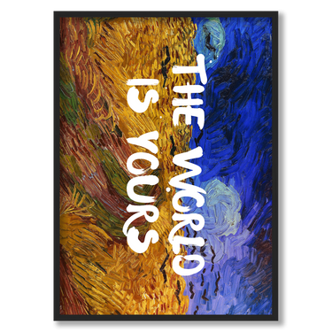 The world is yours – Quadro su tela pop art geometrico moderno verticale