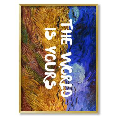 The world is yours – Quadro su tela pop art geometrico moderno verticale