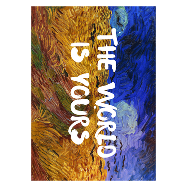 The world is yours – Quadro su tela pop art geometrico moderno verticale