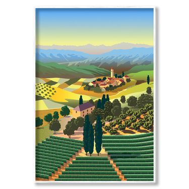 Vigne in Piemonte – Quadro su tela astratto paesaggio moderno verticale