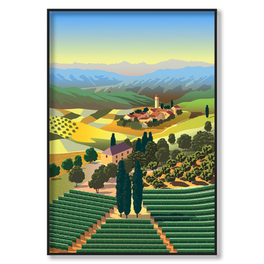 Vigne in Piemonte – Quadro su tela astratto paesaggio moderno verticale