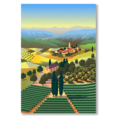 Vigne in Piemonte – Quadro su tela astratto paesaggio moderno verticale