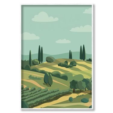 Vigneti in Toscana – Quadro su tela astratto paesaggio moderno verticale