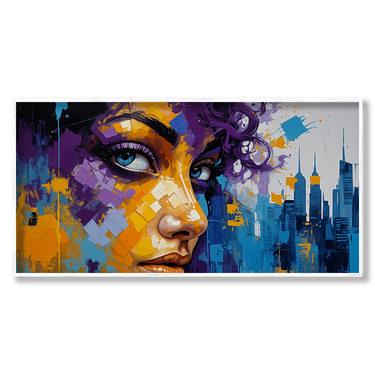 Visioni Urbane – Quadro su tela astratto donna moderno orizzontale