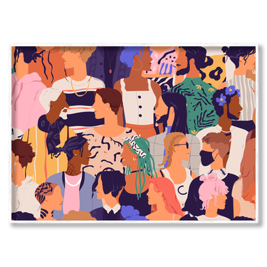 Volti della diversità – Quadro su tela astratto pop art moderno orizzontale