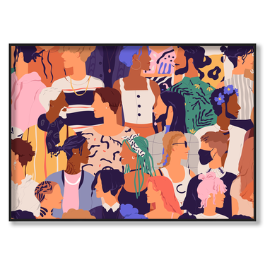Volti della diversità – Quadro su tela astratto pop art moderno orizzontale