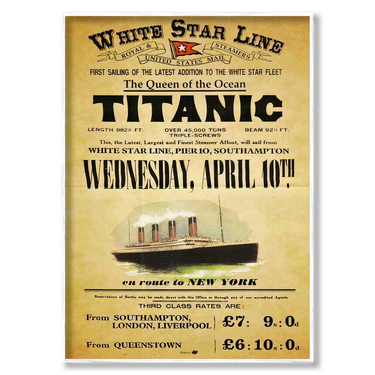 White Star Line Titanic – Quadro su tela pop art riproduzione d'arte moderno verticale