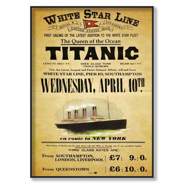 White Star Line Titanic – Quadro su tela pop art riproduzione d'arte moderno verticale