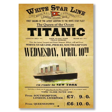 White Star Line Titanic – Quadro su tela pop art riproduzione d'arte moderno verticale