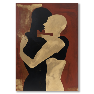 Abbracci astratti – Quadro su tela donna verticale