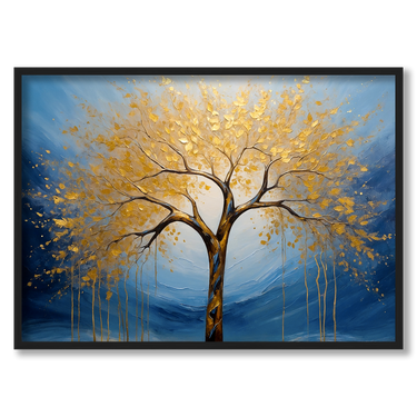 Albero dorato – Quadro su tela pittorico orizzontale