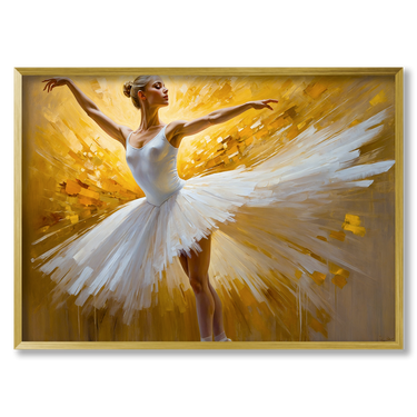 Ballerina dorata – Quadro su tela donna orizzontale