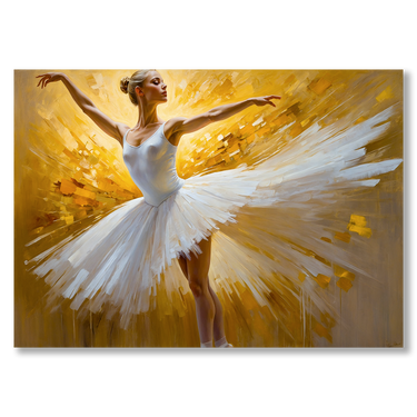 Ballerina dorata – Quadro su tela donna orizzontale